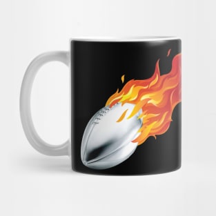 Silver Football on Fire Mug